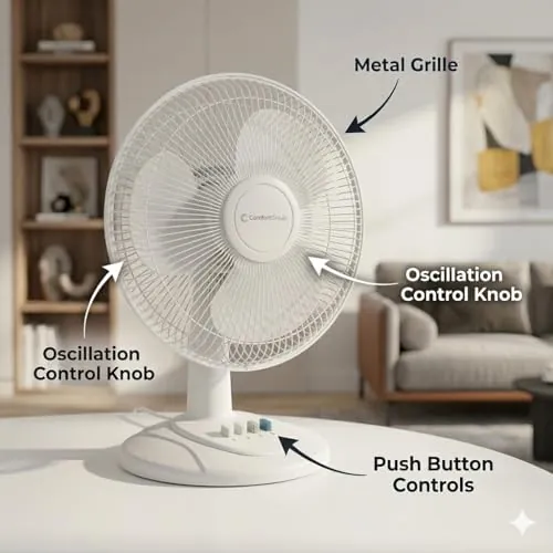 Comfort Zone 12 Inch Table Fan Review for Bedroom Use image 5