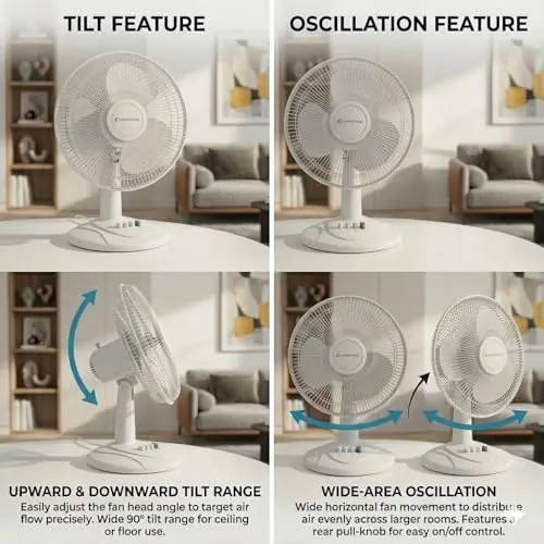 Comfort Zone 12 Inch Table Fan Review for Bedroom Use image 6