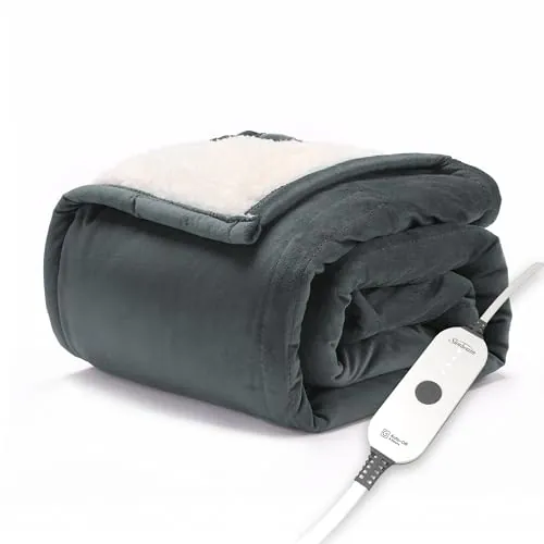 Sunbeam Royal Mink Sherpa Heated Throw Review image 2
