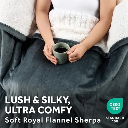 Sunbeam Royal Mink Sherpa Heated Throw Review image 5