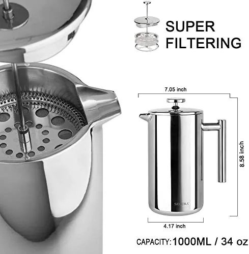 Secura French Press Review: Stainless Steel Coffee Maker image 5