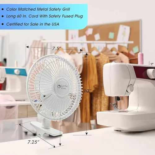 Comfort Zone 6-Inch Clip-On Fan Review image 5
