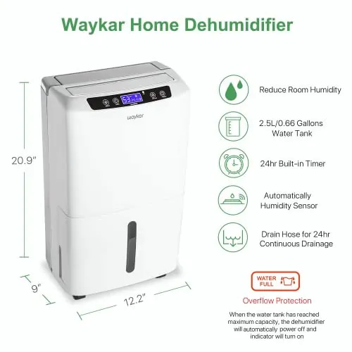 Waykar 34 Pint Dehumidifier Review: Quiet Basement Use image 4