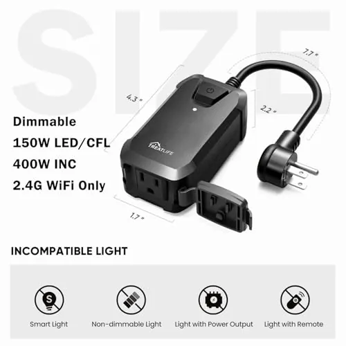 TREATLIFE Smart Dimmer Plug Review for Outdoor Lighting image 3
