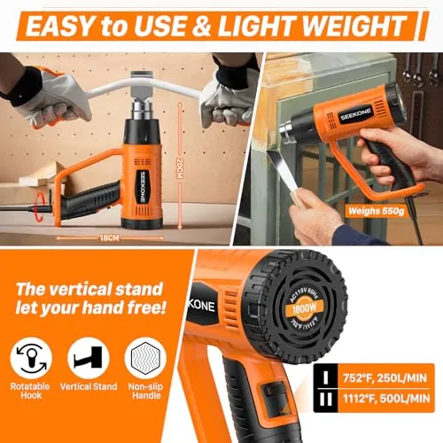 SEEKONE Heat Gun Review: 1800W DIY Hot Air Gun image 4