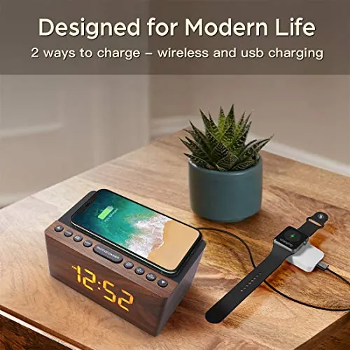 ANJANK Wooden Alarm Clock Review: Radio, Charging, Value image 3
