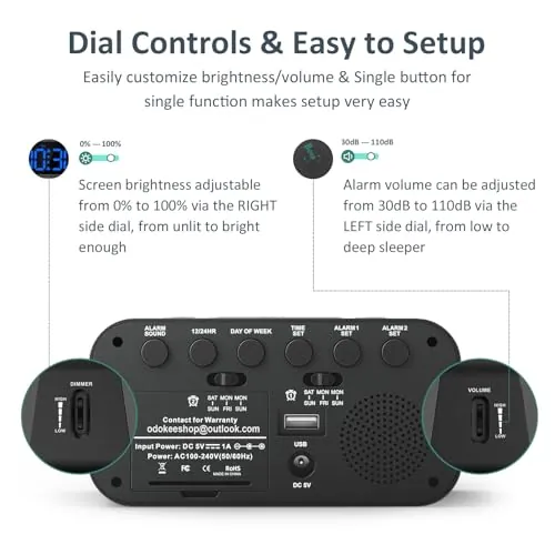 Odokee Digital Dual Alarm Clock Review for Bedroom Use image 2