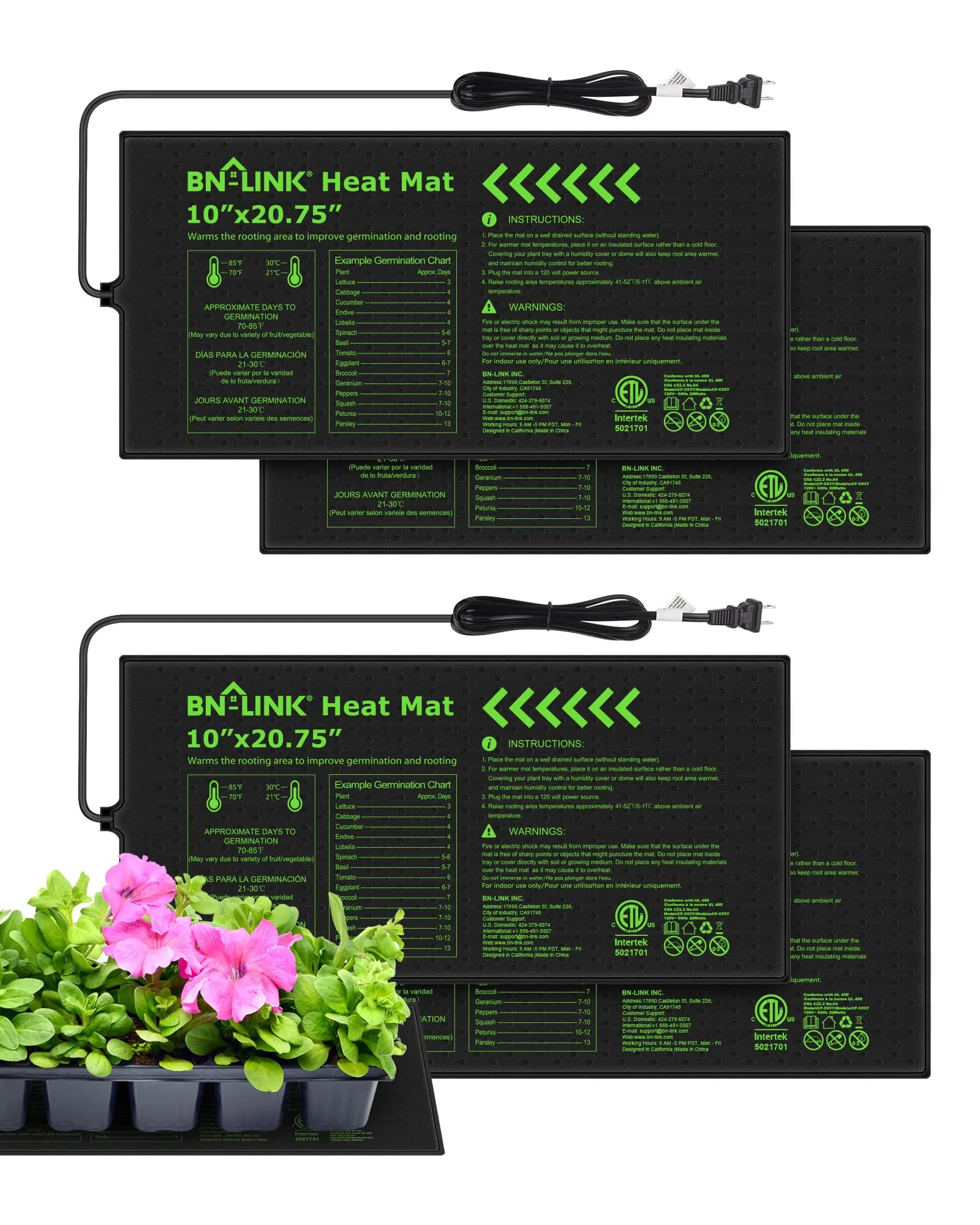 BN-LINK Seedling Heat Mat Review: 4-Pack Germin...