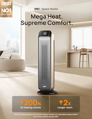 DREO Space Heater Indoor Review: Quiet Bedroom Heating image 3