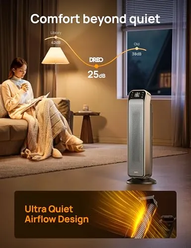 DREO Space Heater Indoor Review: Quiet Bedroom Heating image 7