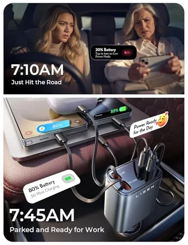 LISEN Retractable Car Charger 4 in 1 Review image 5