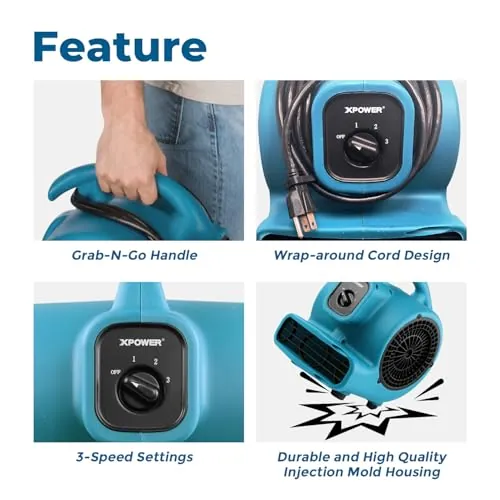 XPOWER P-80 Air Mover Review: Drying and Ventilation image 5