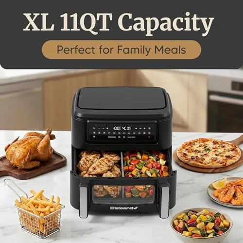 Elite Gourmet Dual Zone Air Fryer Oven 11QT Review image 5